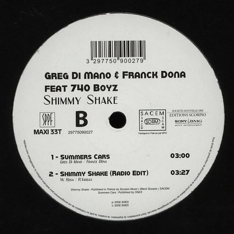 Greg Di Mano & Franck Dona - Shimmy shake feat. 740 Boyz