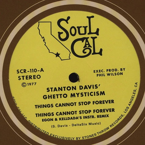 Stanton Davis' Ghetto Mysticism - Things Cannot Stop Forever