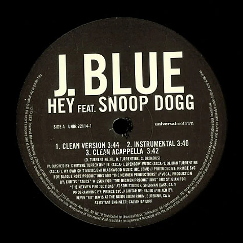 J.Blue - Hey feat. Snoop Dogg
