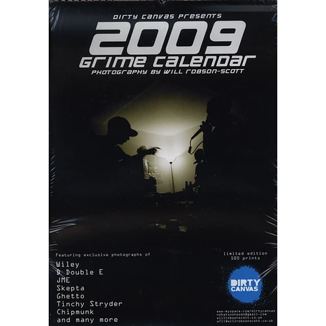 Dirty Canvas presents - Grime calendar 2009