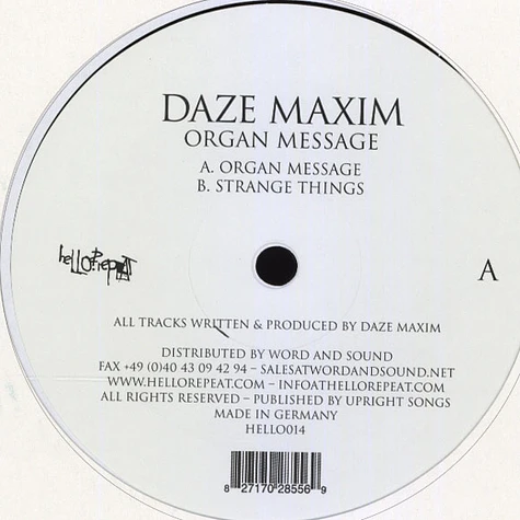 Daze Maxim - Organ Message