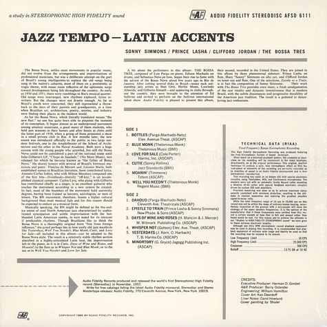 Prince Lasha, Clifford Jordan & Sonny Simmons - Jazz Tempo & Latin Accents