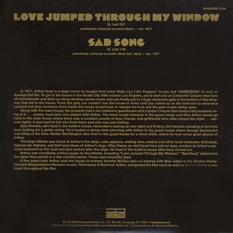 Arthur Lee - Love Jumped Through The Window