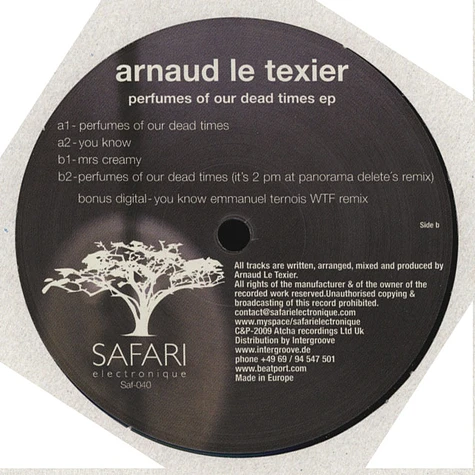 Arnaud Le Texier - Perfumes Of Our Dead Times EP