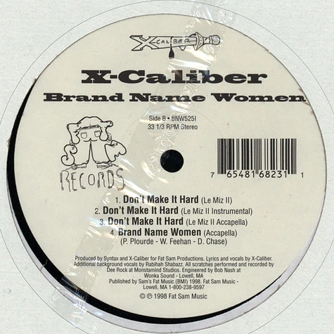 X-Caliber - Brand Name Women / Butta Messenga Remix / Don't Make It Hard (Le Miz II)