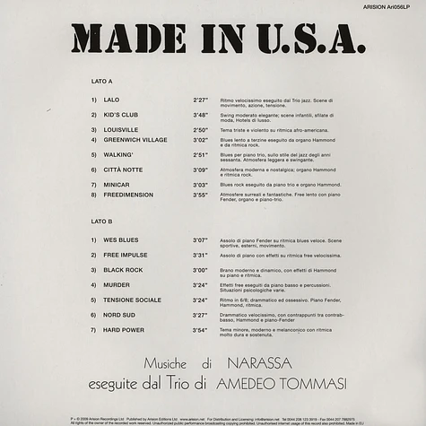 Amedeo Tommasi Trio - Made in USA