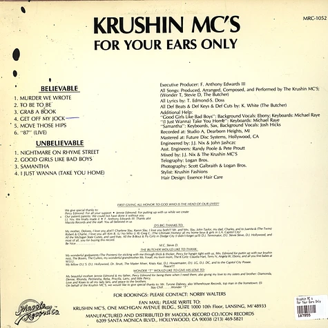 Krushin MC's - For Your Ears Only