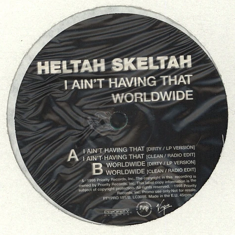 Heltah Skeltah - I ain't havin that feat. Starang Wondah