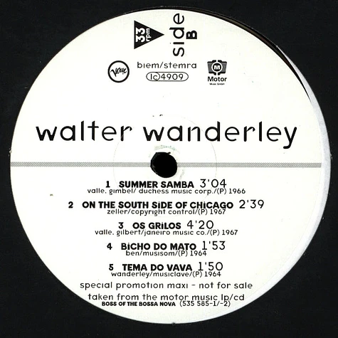 Lalo Schifrin / Walter Wanderley - Mission: Impossible / Boss of the Bossa Nova Album Sampler