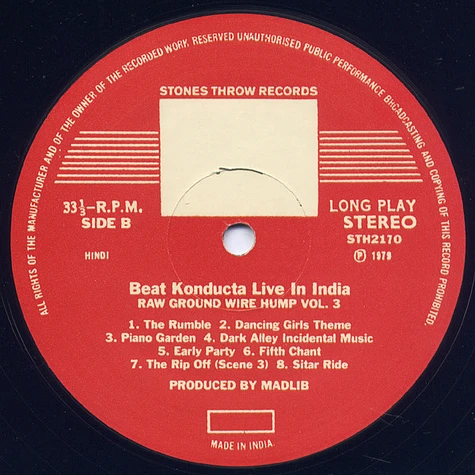 Madlib The Beat Konducta - Vol. 3: Beat Konducta In India (Raw Ground Wire Hump)