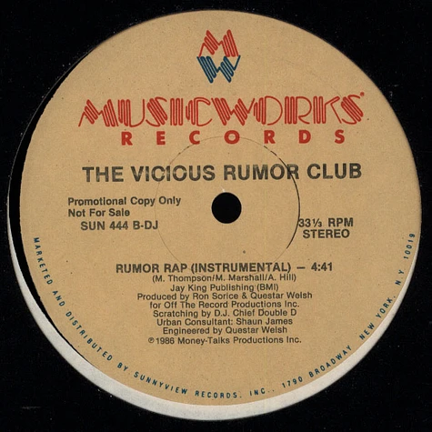 The Vicious Rumor Club - Rumor Rap