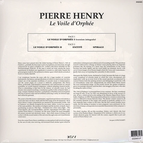 Pierre Henry - Le Voile D'orphee