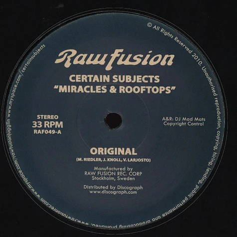 Certain Subjects - Miracles And Rooftops