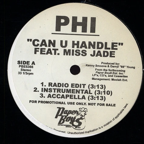 PHI - Can u handle feat. Miss Jade