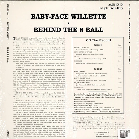 'Baby Face' Willette - Behind The 8 Ball