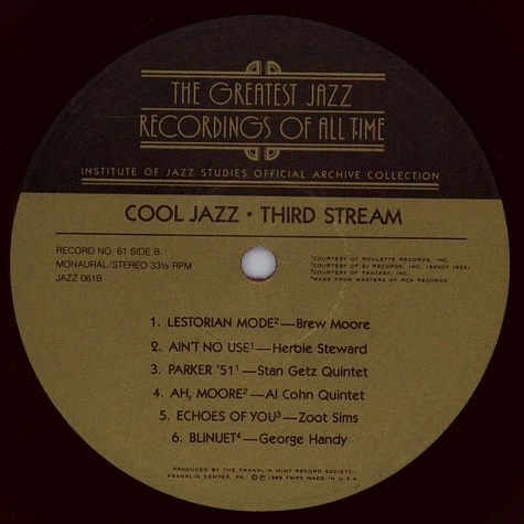 V.A. - The Greatest Jazz Recordings Of All Time - Cool Jazz - Third Stream
