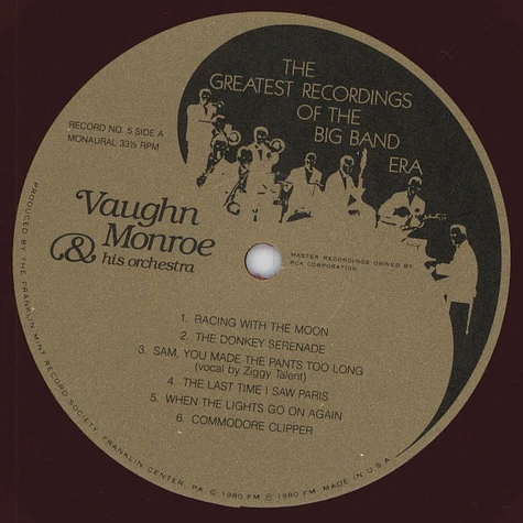 V.A. - The Greatest Recordings Of The Big Band Era - Vaughn Monroe / Gus Arnheim / Larry Glinton / Boyd Raeburn