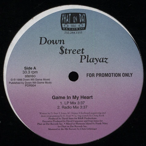 Down $treet Playaz - Game In My Heart / I Choose U