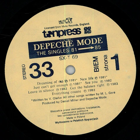 Depeche Mode - The Singles 81 - 85
