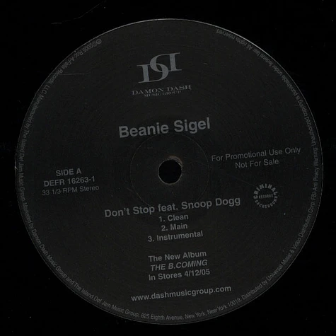 Beanie Sigel - Dont stop feat. Snoop Dogg
