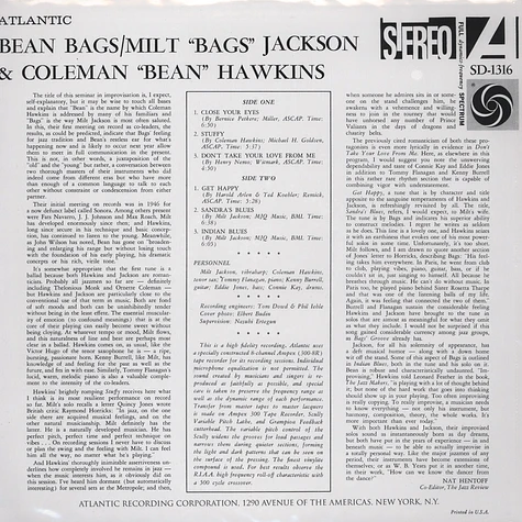 Milt Jackson / Colman Hawkins - Bean Bags