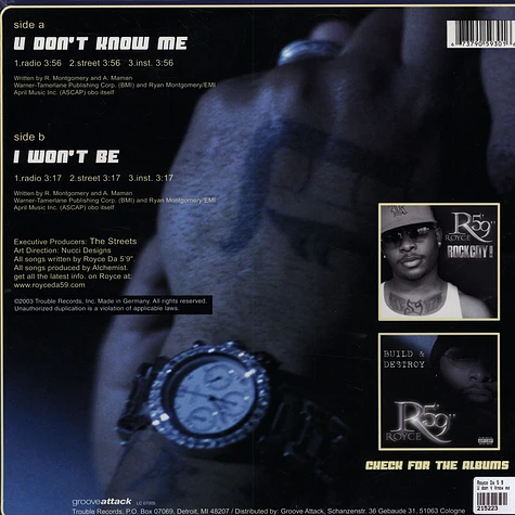 Royce Da 5'9" - U Don't Know Me / I Won't Be
