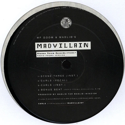 Madvillain - All Caps / Curls (Radio Promo Version)