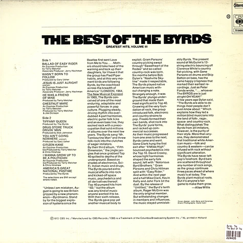 The Byrds - The Best Of The Byrds - Greatest Hits, Volume III