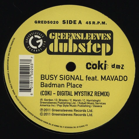 Busy Signal - Badman Place Digital Mystikz Remix