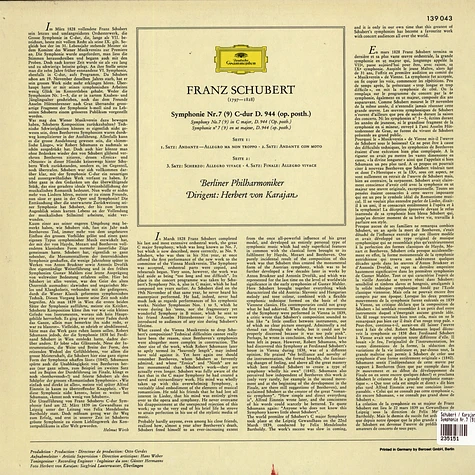 Franz Schubert - Berliner Philharmoniker • Herbert von Karajan - Symphonie Nr. 7