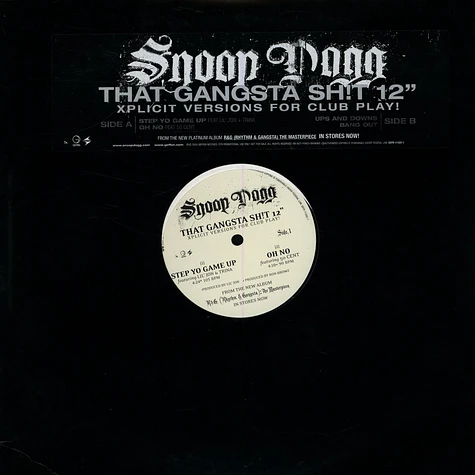 Snoop Dogg - That Gangsta Sh!t 12"