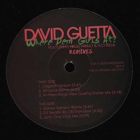 David Guetta - Where Dem Girls At