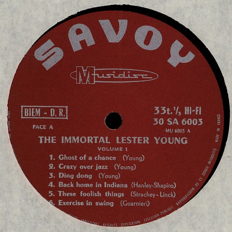 Lester Young - The Immortal Lester Young Vol.1