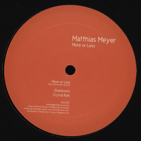 Matthias Meyer - More Or Less EP