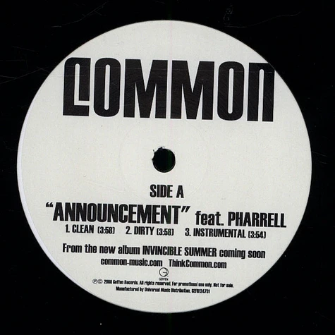 Common - Announcement / Universal Mind Control (UMC)