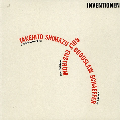 Takehito Shimazu / Boguslaw Schaeffer / Rolf Enström - Inventionen