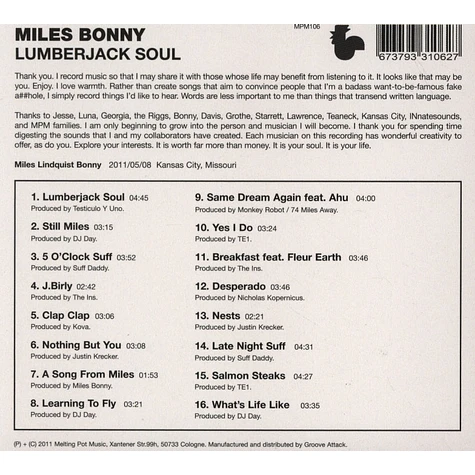 Miles Bonny - Lumberjack Soul