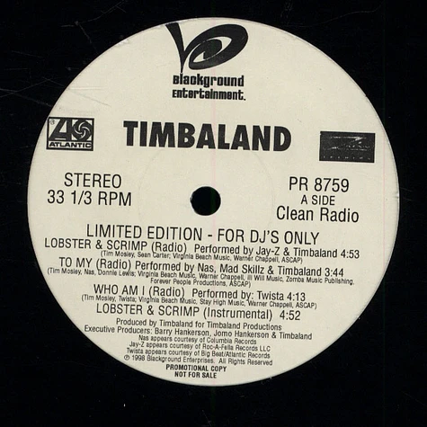 Timbaland - Limited Edition - For DJ's Only Sampler