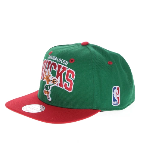 Mitchell & Ness - Milwaukee Bucks NBA Logo 2 Tone Snapback Cap