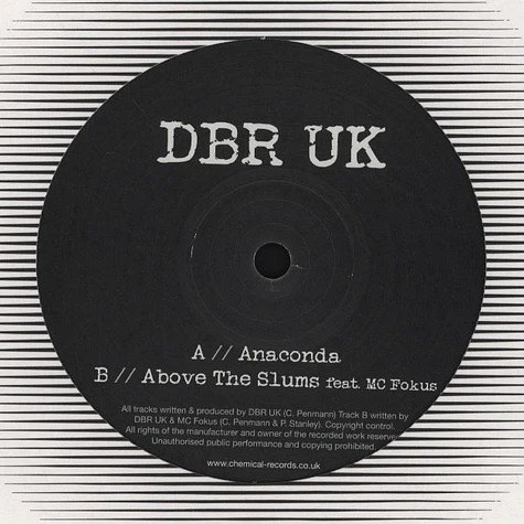 DBR UK - Ananconda / Above The Slums