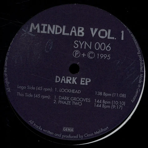 Mindlab Vol 1 - Dark EP