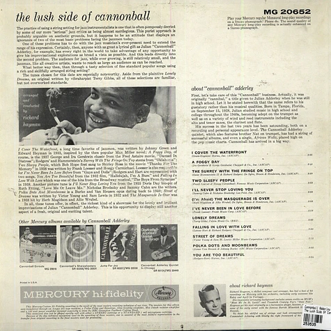 Cannonball Adderley - The Lush Side Of Cannonball