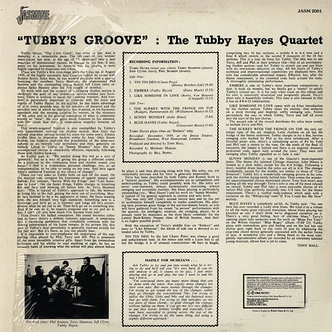 Tubby Hayes Quartet - Tubby's Groove