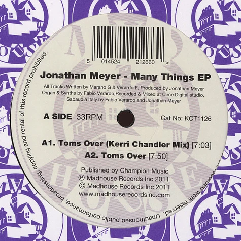 Jonathan Meyer - Many Things EP