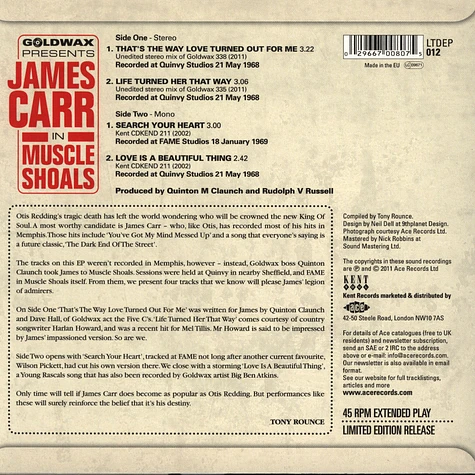 James Carr - In Muscle Shoals EP