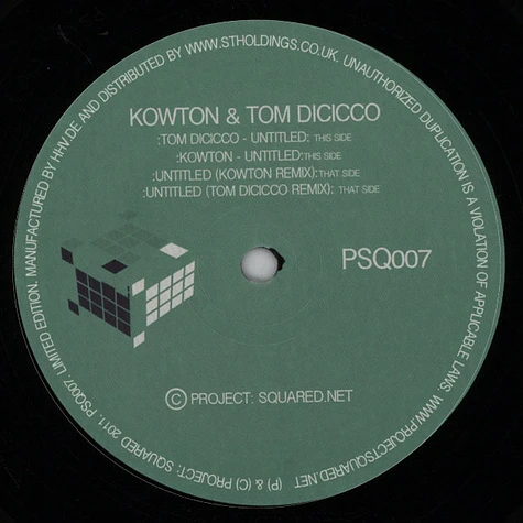 Kowton & Tom Dicicco - Untitled EP