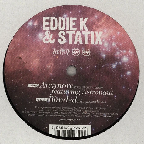 Eddie K & Statix - Anymore EP Feat. Astronaut