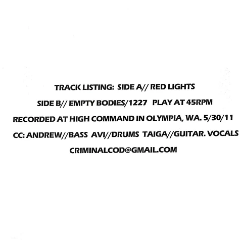 Criminal Code - Red Lights