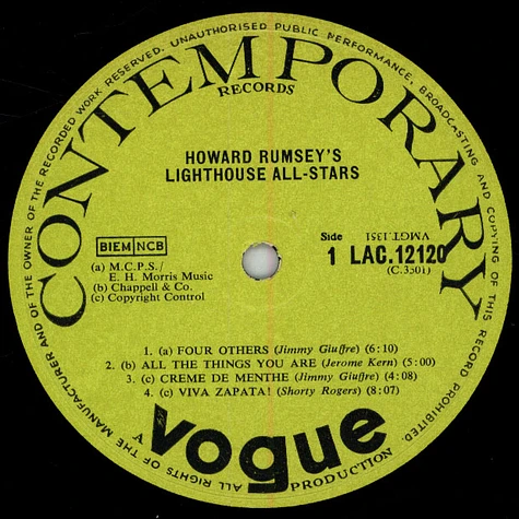 Howard Rumsey's Lighthouse All-Stars - Sunday Jazz A La Lighthouse, Vol. 1