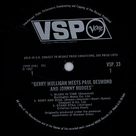 Gerry Mulligan - Gerry Mulligan Meets Paul Desmond & Johnny Hodges